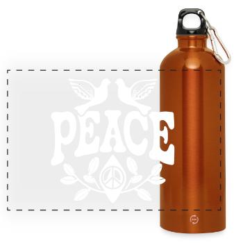Peace - Panoramic Drinks Bottle with Carabiner 750 ml - burnt orange - Front