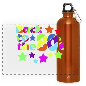 Back to the 80s Neon Stars - Panoramic Drinks Bottle with Carabiner 750 ml - burnt orange - Front