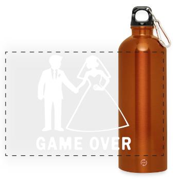 Jeu des jeunes mariés sur le mariage - Gourde panoramique avec mousqueton 750 ml - orange - Devant
