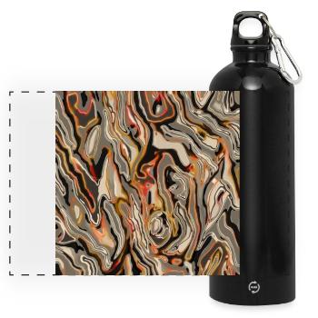 Semblable au bois - Gourde panoramique avec mousqueton 750 ml - noir - Devant