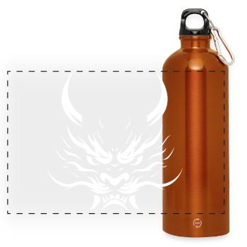 Oni, démon Japonais - Gourde panoramique avec mousqueton 750 ml - orange - Devant