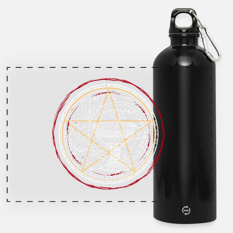 Cercle d’Alchimie du Sigil Céleste - Gourde panoramique avec mousqueton 750 ml - noir