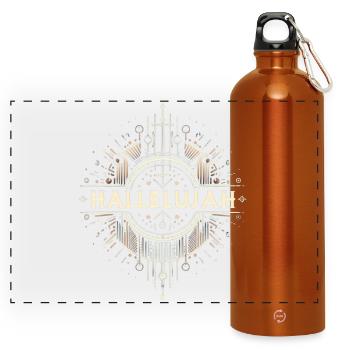 Hallelujah Deco Glyph - Panoramic Drinks Bottle with Carabiner 750 ml - burnt orange - Front