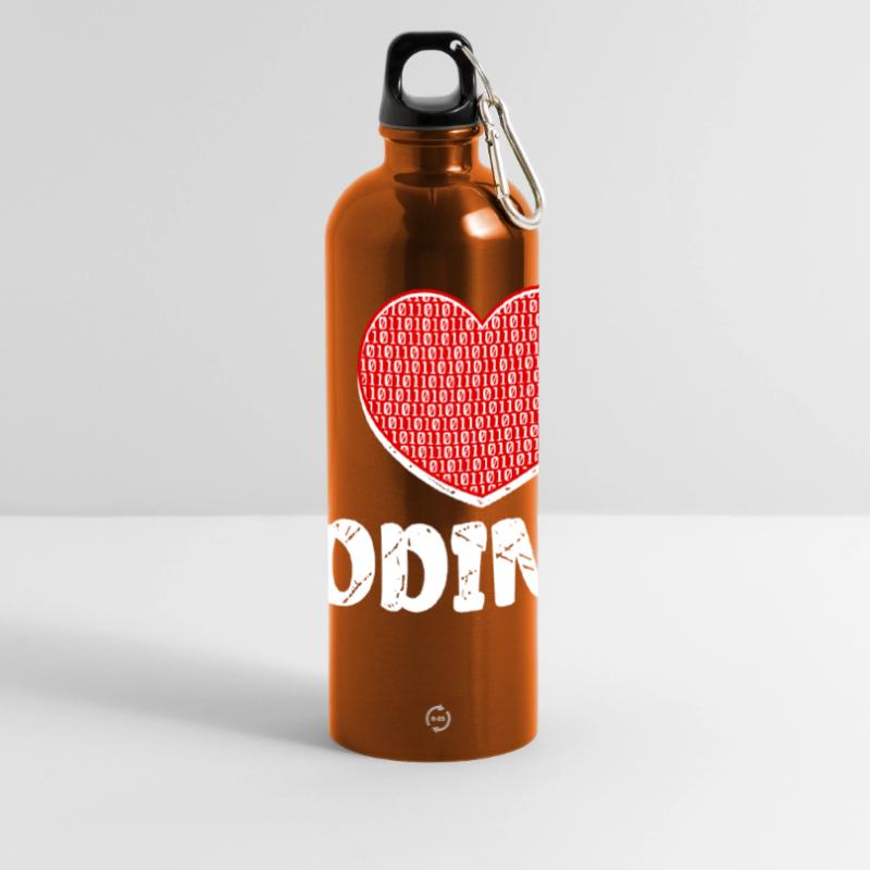 Developer Herz Coden Statement Programmierer Panorama Trinkflasche mit Karabiner 750 ml