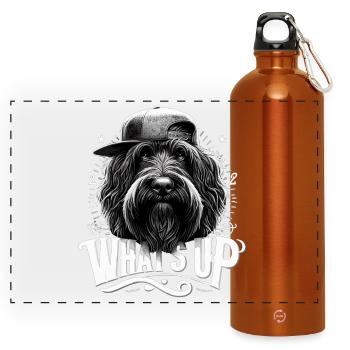 Schapendoes What’s Up Gangsta Cool Dog Gift - Gourde panoramique avec mousqueton 750 ml - orange - Devant