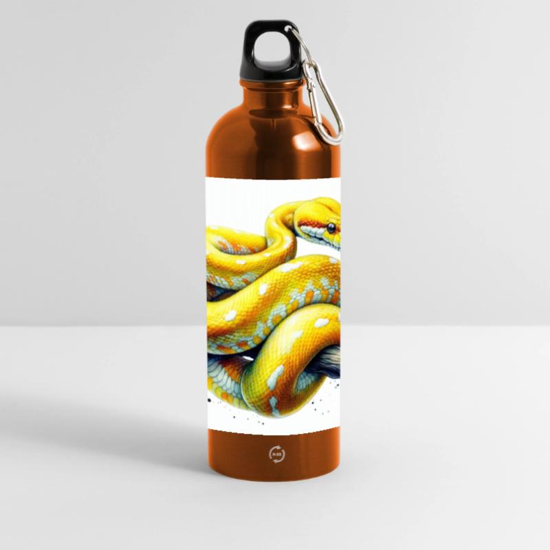 Yellow python Panoramic Drinks Bottle with Carabiner 750 ml