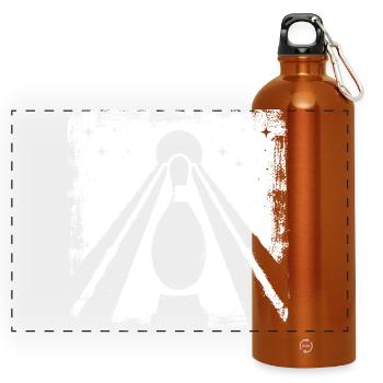 Bowling Pin Grafik - Panorama Trinkflasche mit Karabiner 750 ml - Orange - Vorne