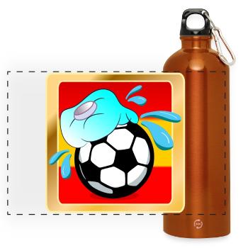 SUMMER SPAIN FOOTBALL - HEAT - Panoramic Drinks Bottle with Carabiner 750 ml - burnt orange - Front