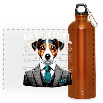 Jack Russell Terrier Suit Next Level Gift - Panoramic Drinks Bottle with Carabiner 750 ml - burnt orange - Front