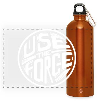 Use the force 2 (dark) - Panoramic Drinks Bottle with Carabiner 750 ml - burnt orange - Front