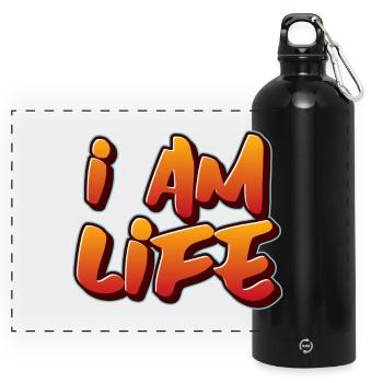 I am life zen attitude - Gourde panoramique avec mousqueton 750 ml - noir - Devant