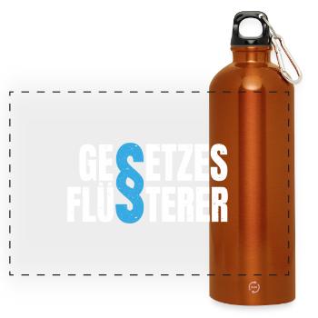 Gesetzesflüsterer Anwalt Richter Paragraph Gesetz - Panorama Trinkflasche mit Karabiner 750 ml - Orange - Vorne