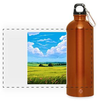 Howardian Hills Aonb Reiseposter Souvenir WPA - Panorama Trinkflasche mit Karabiner 750 ml - Orange - Vorne