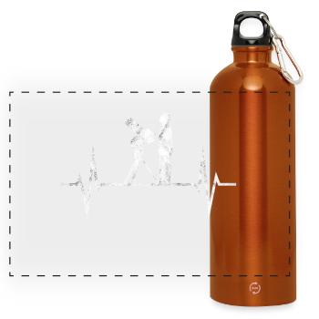 Astronomie Astronom Teleskop Universum - Panorama Trinkflasche mit Karabiner 750 ml - Orange - Vorne