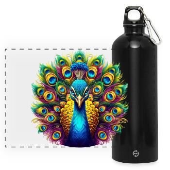 Peacock - Panoramic Drinks Bottle with Carabiner 750 ml - black - Front