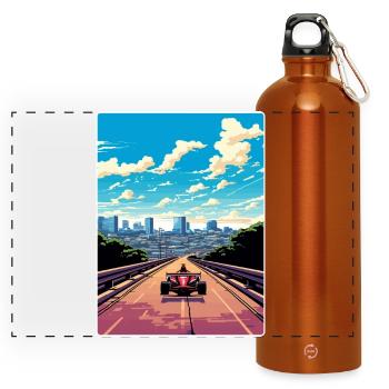 Austin Circuit Motorsport Race Texas Affiche de voyage - Gourde panoramique avec mousqueton 750 ml - orange - Devant