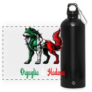 Le drapeau italien de la fierté de Modène - Gourde panoramique avec mousqueton 750 ml - noir - Devant