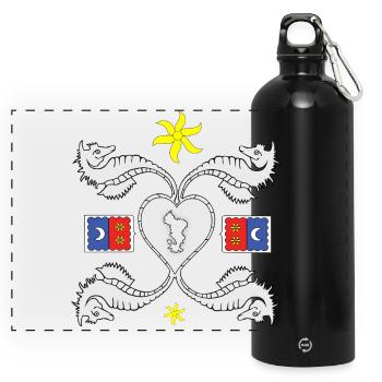 Mayotte - Gourde panoramique avec mousqueton 750 ml - noir - Devant