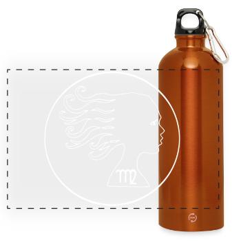 Jungfrau Sternzeichen (weiß) - Panorama Trinkflasche mit Karabiner 750 ml - Orange - Vorne