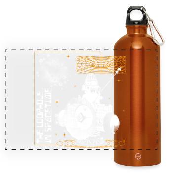Loophole in Spacetime - Panorama Trinkflasche mit Karabiner 750 ml - Orange - Vorne
