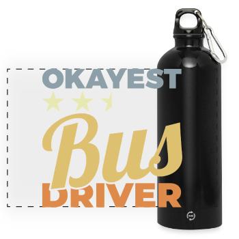 Durchschnittlicher Busfahrer - Panorama Trinkflasche mit Karabiner 750 ml - Schwarz - Vorne