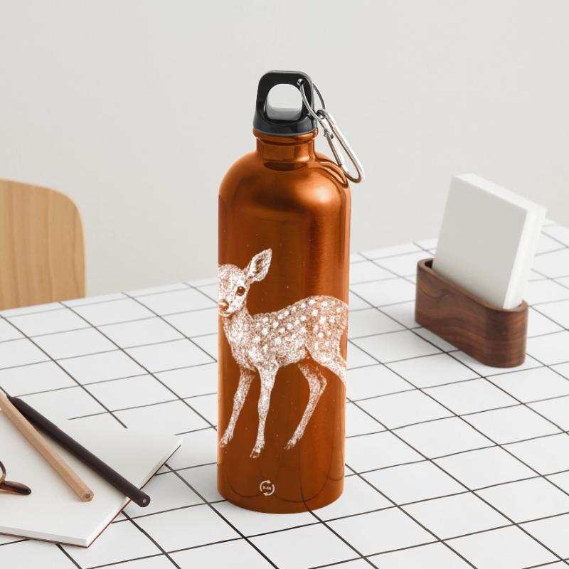 Rehkitz Panorama Trinkflasche mit Karabiner 750 ml