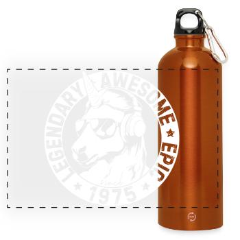 Legendary, Awesome, Epic since 1975 - Panoramic Drinks Bottle with Carabiner 750 ml - burnt orange - Front