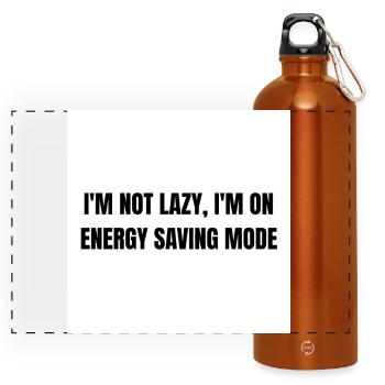 Energy-Saving Mode – Lazy Mode Activated - Panoramic Drinks Bottle with Carabiner 750 ml - burnt orange - Front