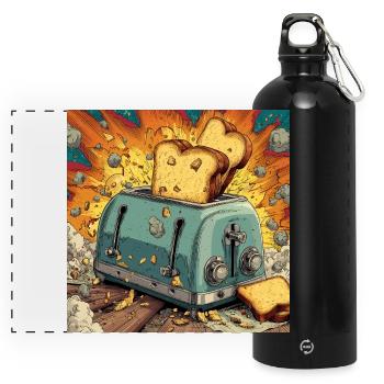 Toast Assault - Panorama Trinkflasche mit Karabiner 750 ml - Schwarz - Vorne