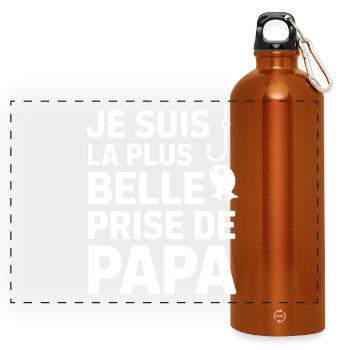 Citation humoristique pêche père - Gourde panoramique avec mousqueton 750 ml - orange - Devant