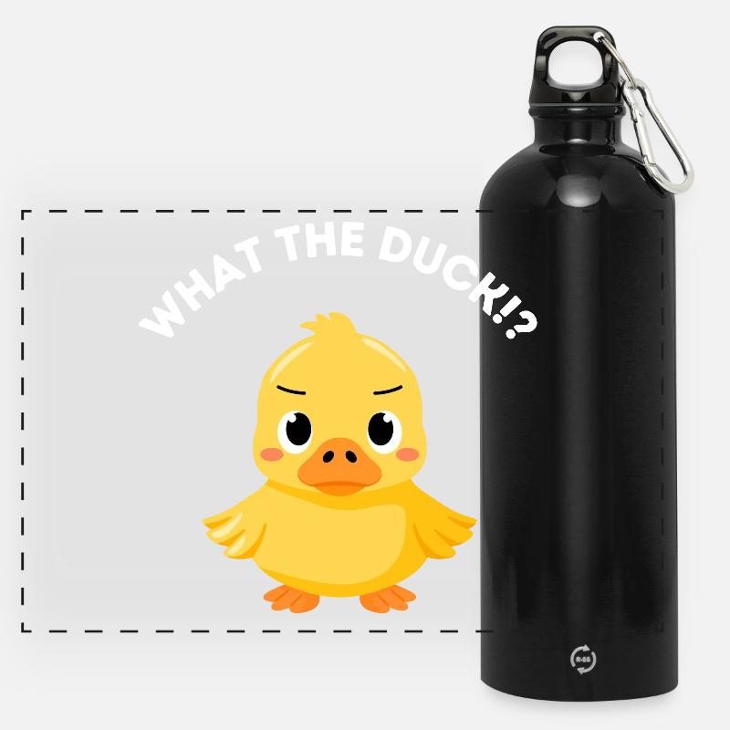 Funny Duckling Pun - Qu’est-ce que le canard - Gourde panoramique avec mousqueton 750 ml - noir