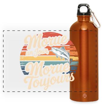 Einmal Kabeljau Kabeljau - Panorama Trinkflasche mit Karabiner 750 ml - Orange - Vorne