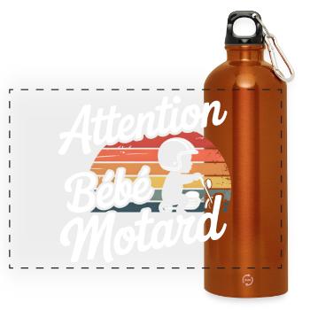 Attention Vintage Biker Baby - Panoramic Drinks Bottle with Carabiner 750 ml - burnt orange - Front