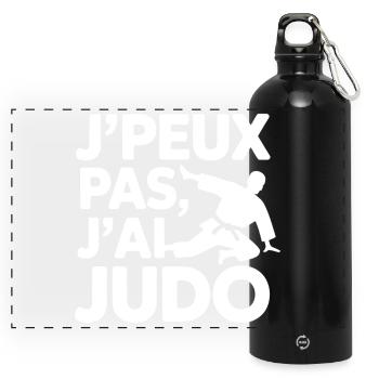 J’PEUX PAS, J’AI JUDO - Gourde panoramique avec mousqueton 750 ml - noir - Devant