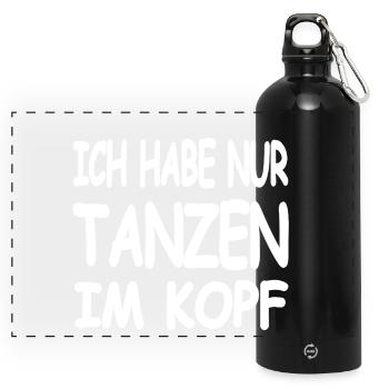 Tanzen - Panorama Trinkflasche mit Karabiner 750 ml - Schwarz - Vorne