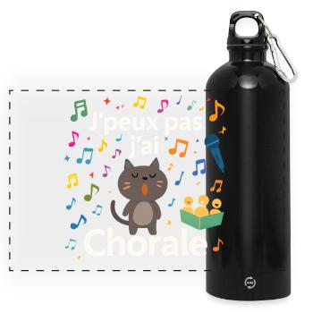 Jpеux pas jai Chorale - Gourde panoramique avec mousqueton 750 ml - noir - Devant