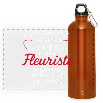 Princesse et Fleuriste: Double Vie Chic - Gourde panoramique avec mousqueton 750 ml - orange - Devant