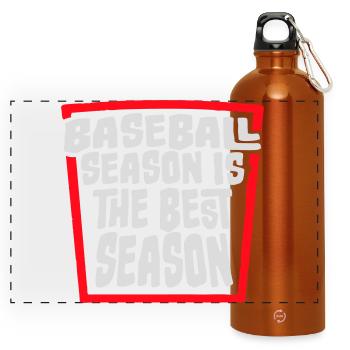 La saison de baseball est la meilleure saison des sports de fans - Gourde panoramique avec mousqueton 750 ml - orange - Devant