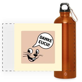 Danke Euch Abschied - Panorama Trinkflasche mit Karabiner 750 ml - Orange - Vorne