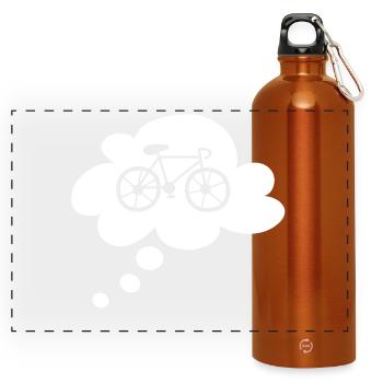 Road Bike Cloud Bike Sport Tour Hobby Bike Fan - Panoramic Drinks Bottle with Carabiner 750 ml - burnt orange - Front