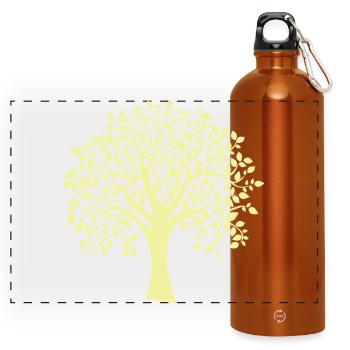 Icon Gelber Jumbo-Baum-Print-Silhouette - Panorama Trinkflasche mit Karabiner 750 ml - Orange - Vorne