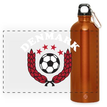 Football au Danemark - Gourde panoramique avec mousqueton 750 ml - orange - Devant