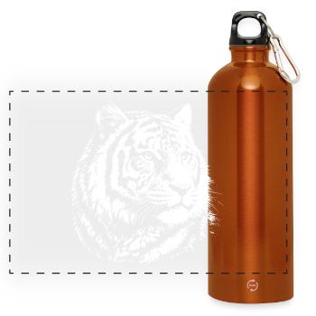 Portrait contrasté du tigre - Gourde panoramique avec mousqueton 750 ml - orange - Devant