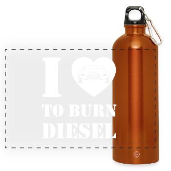 J’adore la combustion diesel - Gourde panoramique avec mousqueton 750 ml - orange - Devant