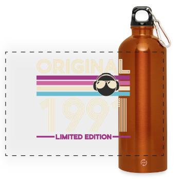 Originale limitierte Edition von 1991 - Panorama Trinkflasche mit Karabiner 750 ml - Orange - Vorne