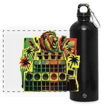 Système de son Jungle Dancehall - Gourde panoramique avec mousqueton 750 ml - noir - Devant