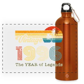 Millésime 1996 - Gourde panoramique avec mousqueton 750 ml - orange - Devant