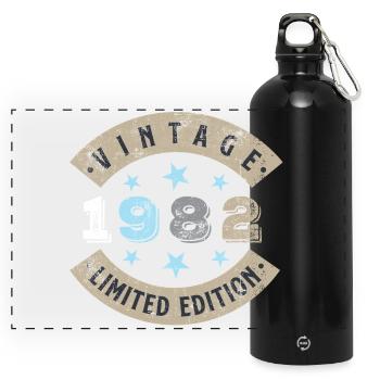 1982 44th Birthday - Panoramic Drinks Bottle with Carabiner 750 ml - black - Front