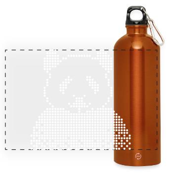 Panda Dot Art Tee - Panorama Trinkflasche mit Karabiner 750 ml - Orange - Vorne