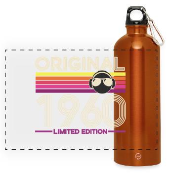 Originale limitierte Ausgabe der 1960er Jahre - Panorama Trinkflasche mit Karabiner 750 ml - Orange - Vorne